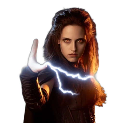 jacket, hair, staff, comic book art transparent PNG cut-out