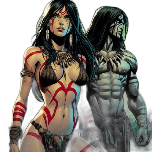 comic book art, concept art, fantasy art, cyberpunk transparent PNG cut-out