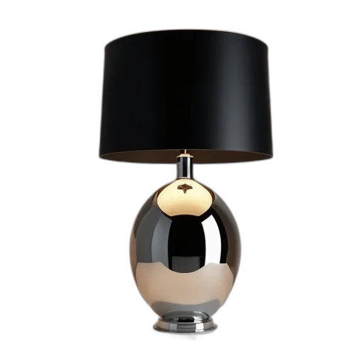 furniture, 3d render, chrome, lamp transparent PNG cut-out