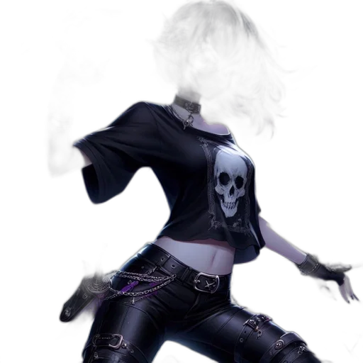 jacket, mask, weapon, hair transparent PNG cut-out