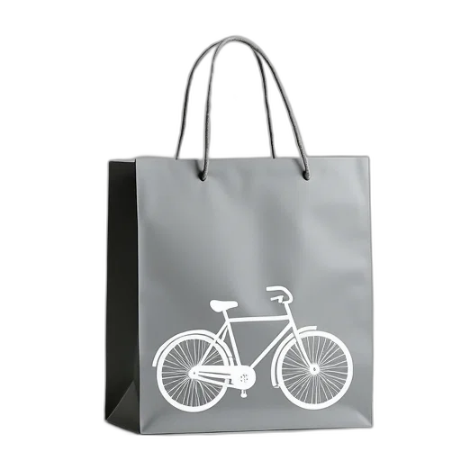 photorealistic, grey, shopping, bag transparent PNG cut-out