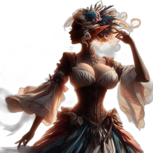 dress, mask, fantasy art, concept art transparent PNG cut-out