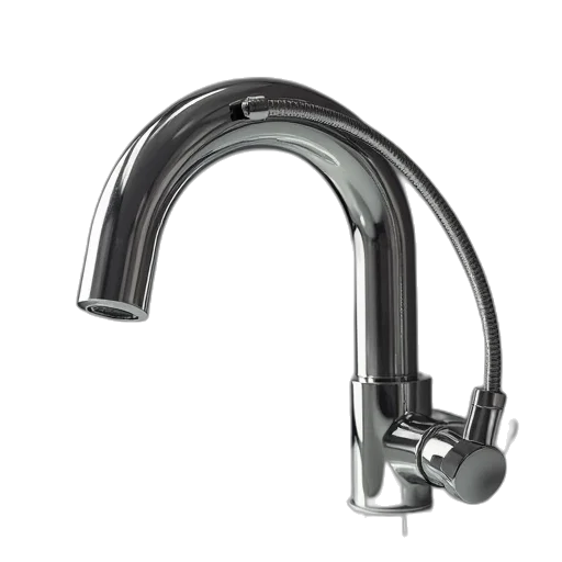 stainless, steel, mixer, hose transparent PNG cut-out