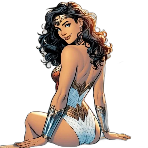 comic book art, concept art, cartoon, wonder transparent PNG cut-out