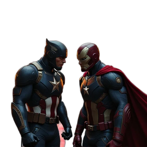 comic book art, concept art, 3d render, dark transparent PNG cut-out