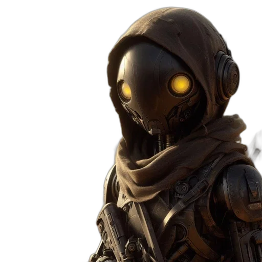 robot, mask, face, jacket transparent PNG cut-out