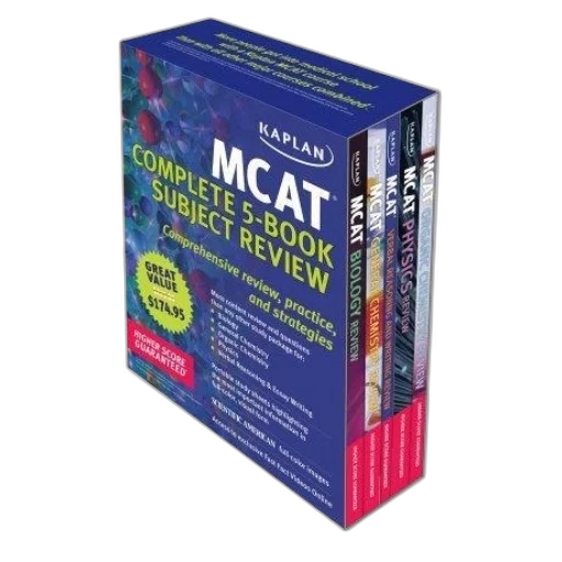 kaplan, mcat, complete, 5-book transparent PNG cut-out