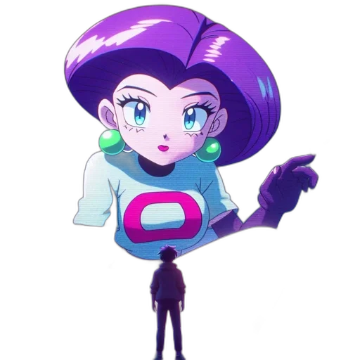 staff, robot, jacket, vaporwave transparent PNG cut-out
