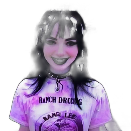 face, dress, vaporwave, photorealistic transparent PNG cut-out