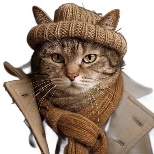 hat, staff, animal, jacket transparent PNG cut-out