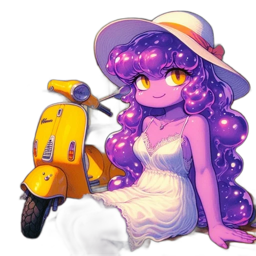 dress, staff, hat, robot transparent PNG cut-out