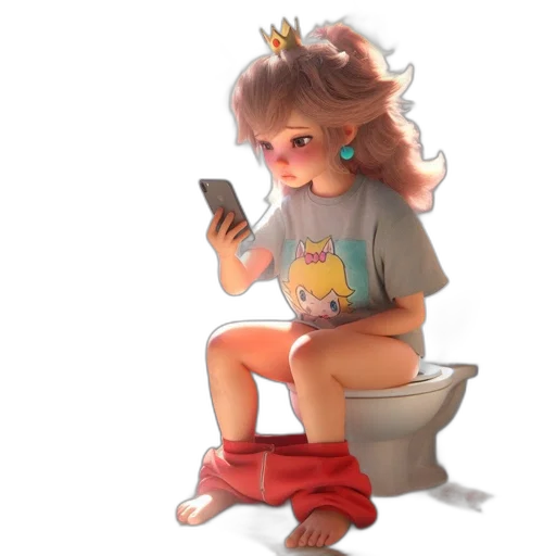 crown, dress, creature, staff transparent PNG cut-out