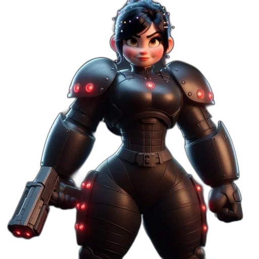 robot, weapon, concept art, 3d render transparent PNG cut-out