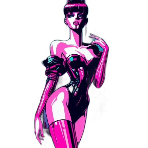 robot, dress, cyberpunk, concept art transparent PNG cut-out