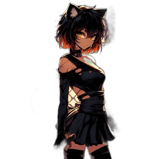 dress, staff, weapon, anime transparent PNG cut-out