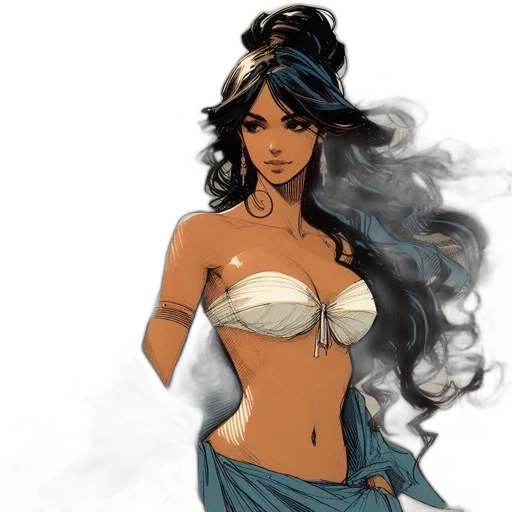dress, fantasy art, concept art, comic book art transparent PNG cut-out