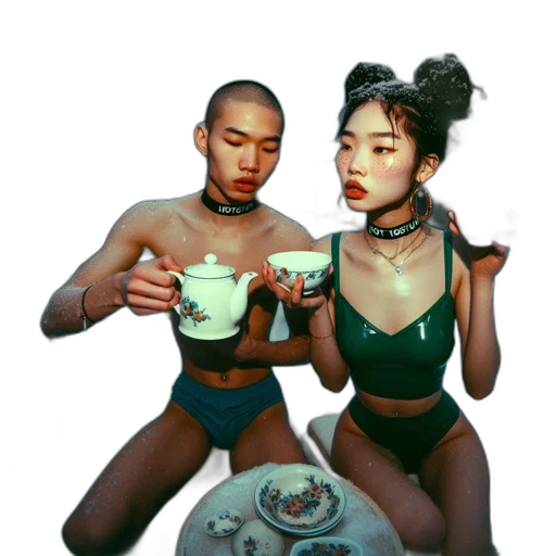 jewelry, mask, vaporwave, oil painting transparent PNG cut-out