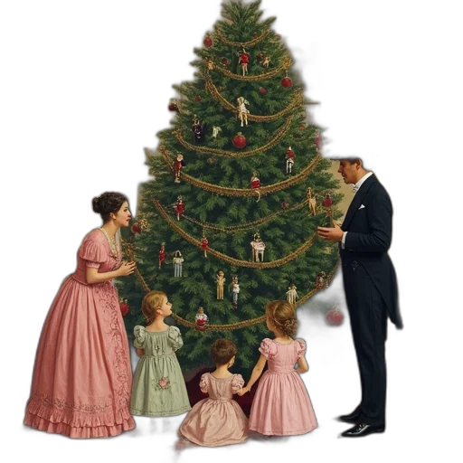 tree, snow, victorian-era, illustration transparent PNG cut-out