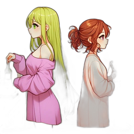 dress, jacket, hair, anime transparent PNG cut-out