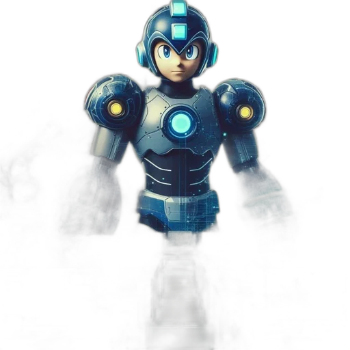 robot, concept art, 3d render, pixel art transparent PNG cut-out
