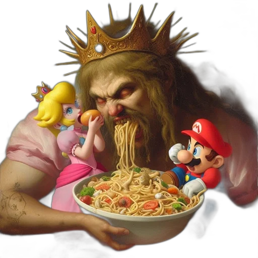 food, crown, concept art, 3d render transparent PNG cut-out