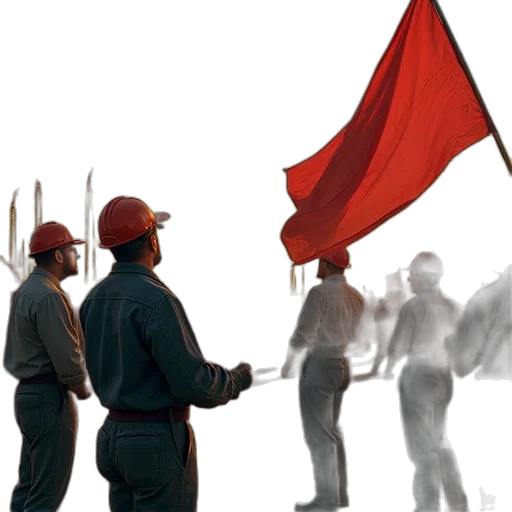 staff, umbrella, red, labor transparent PNG cut-out