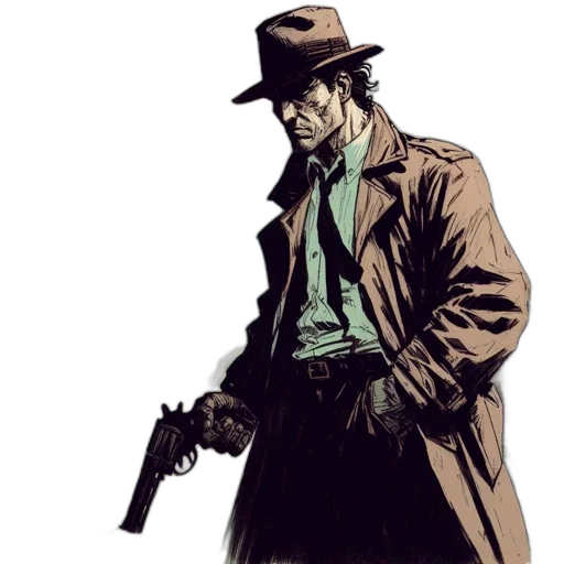 jacket, weapon, staff, hat transparent PNG cut-out