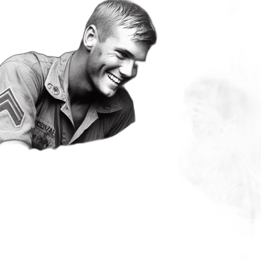 jacket, face, weapon, photorealistic transparent PNG cut-out