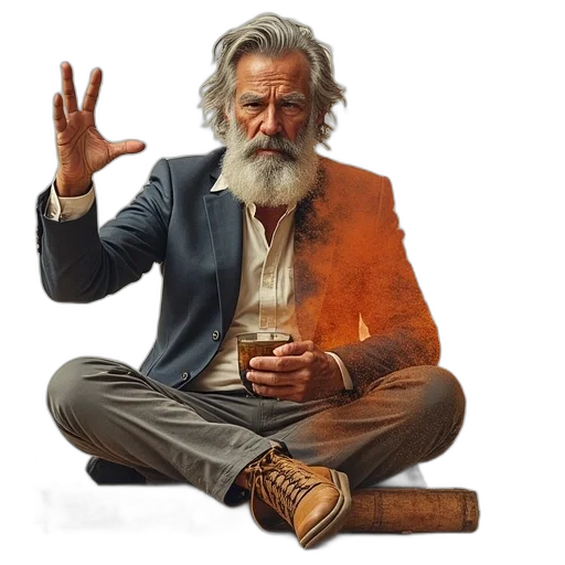 jacket, face, concept art, photorealistic transparent PNG cut-out
