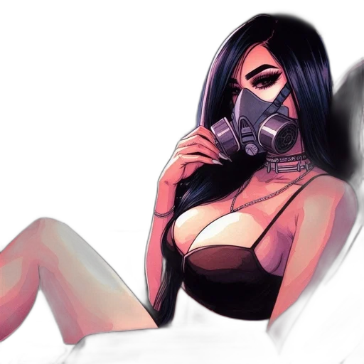 mask, weapon, cyberpunk, concept art transparent PNG cut-out