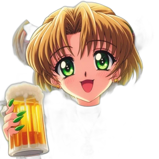 bottle, anime, pixel art, vaporwave transparent PNG cut-out