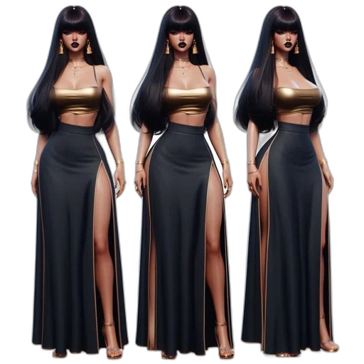 dress, concept art, 3d render, fantasy art transparent PNG cut-out