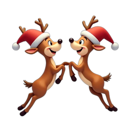 3d render, happy, playful, christmas transparent PNG cut-out