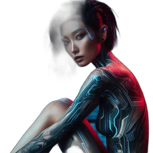 robot, cyberpunk, concept art, fantasy art transparent PNG cut-out