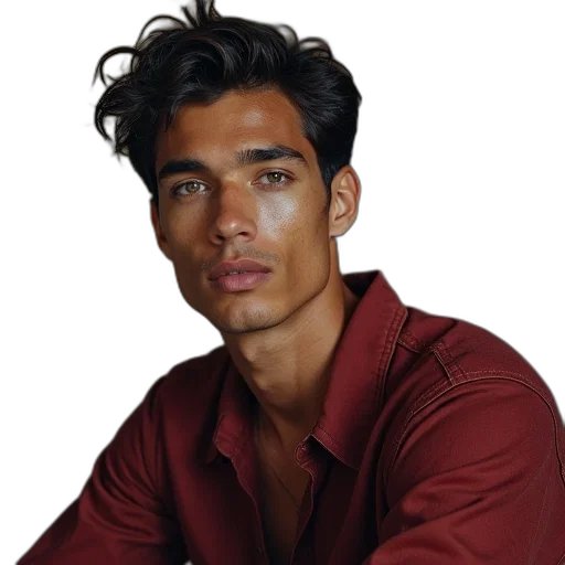 face, jacket, staff, hair transparent PNG cut-out