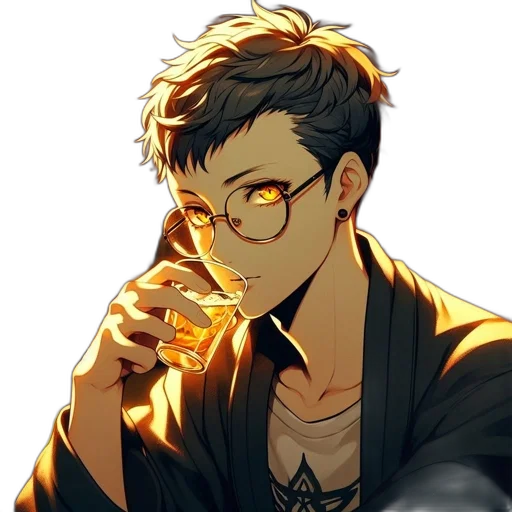 staff, anime, cartoon, pixel art transparent PNG cut-out