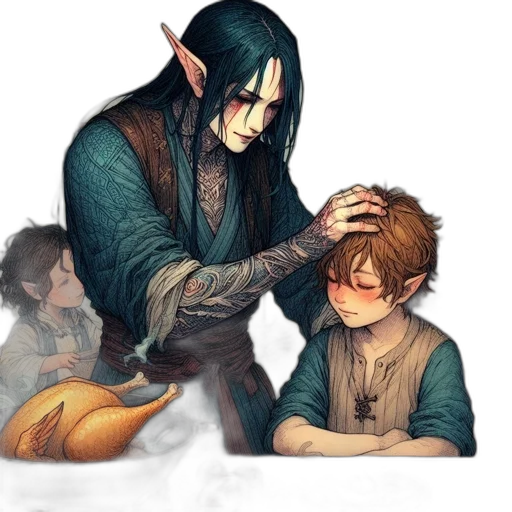 fantasy art, concept art, watercolor, pixel art transparent PNG cut-out