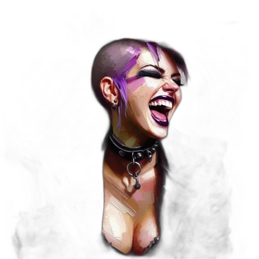 face, jewelry, cyberpunk, concept art transparent PNG cut-out