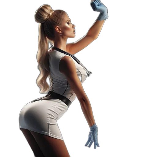 dress, staff, concept art, 3d render transparent PNG cut-out
