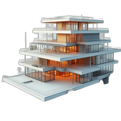 building, 3d render, concept art, photorealistic transparent PNG cut-out