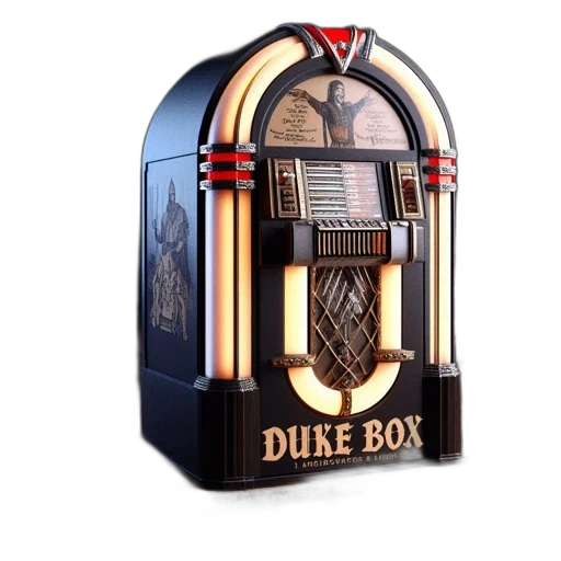 3d render, antique, jukebox, featuring transparent PNG cut-out