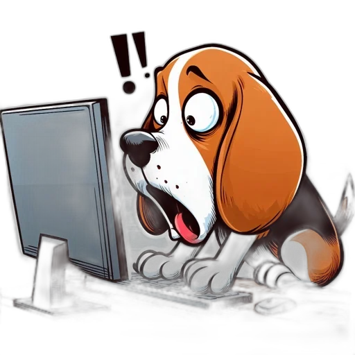 astonished, beagle, dog, sits transparent PNG cut-out