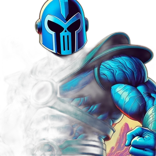 robot, mask, concept art, comic book art transparent PNG cut-out