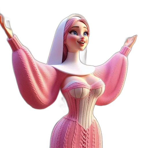 dress, 3d render, concept art, cartoon transparent PNG cut-out