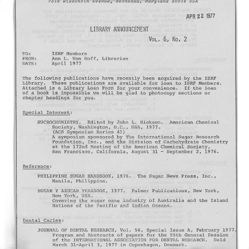 library, announcement, april, 1977 transparent PNG cut-out