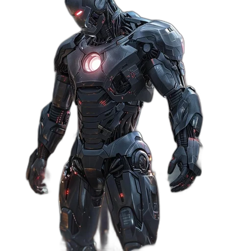 robot, concept art, comic book art, 3d render transparent PNG cut-out