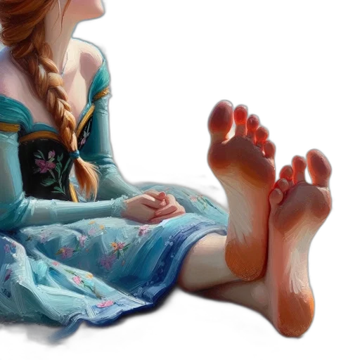 dress, shoes, oil painting, fantasy art transparent PNG cut-out
