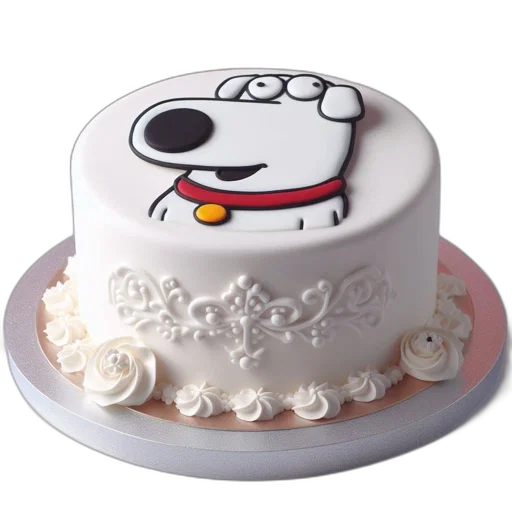 3d render, white, cake, cartoon transparent PNG cut-out