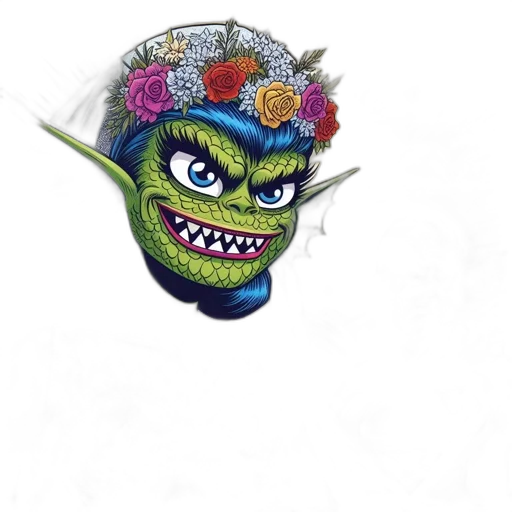 mask, crown, flower, face transparent PNG cut-out