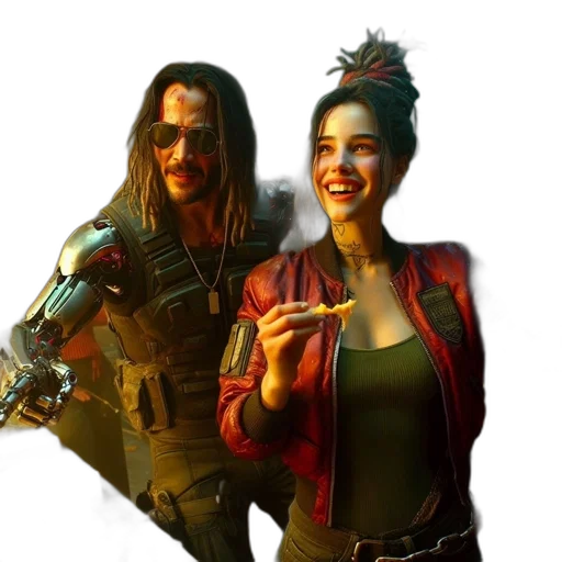 jacket, weapon, concept art, cyberpunk transparent PNG cut-out